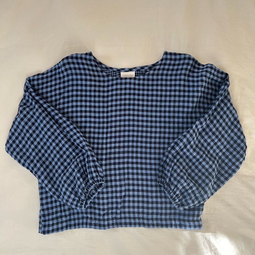 Women's Blue Checkered Top
